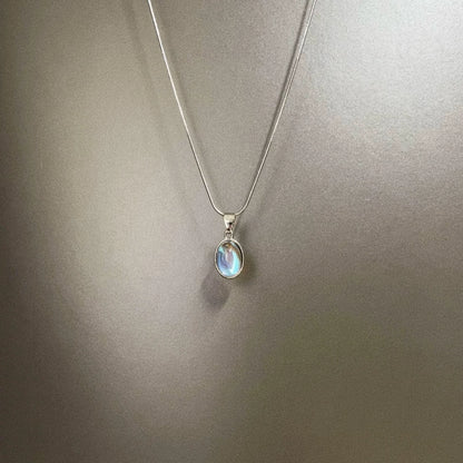 Vintage titanium steel moonstone necklace
